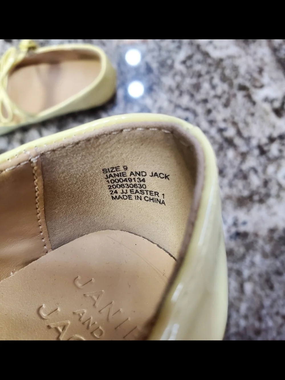 Janie and Jack Little Girls Yellow Mary Jane Ballet Flats 9